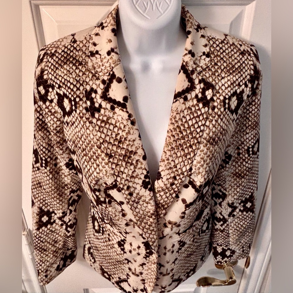 Python Snakeskin Print Blazer Jacket - image 2